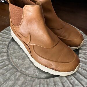 Nike Tan Slip-On Shoes with White Sole